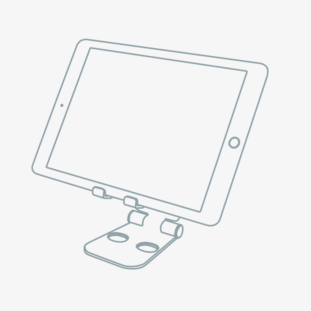 タブレットにも対応しているアルミスタンド