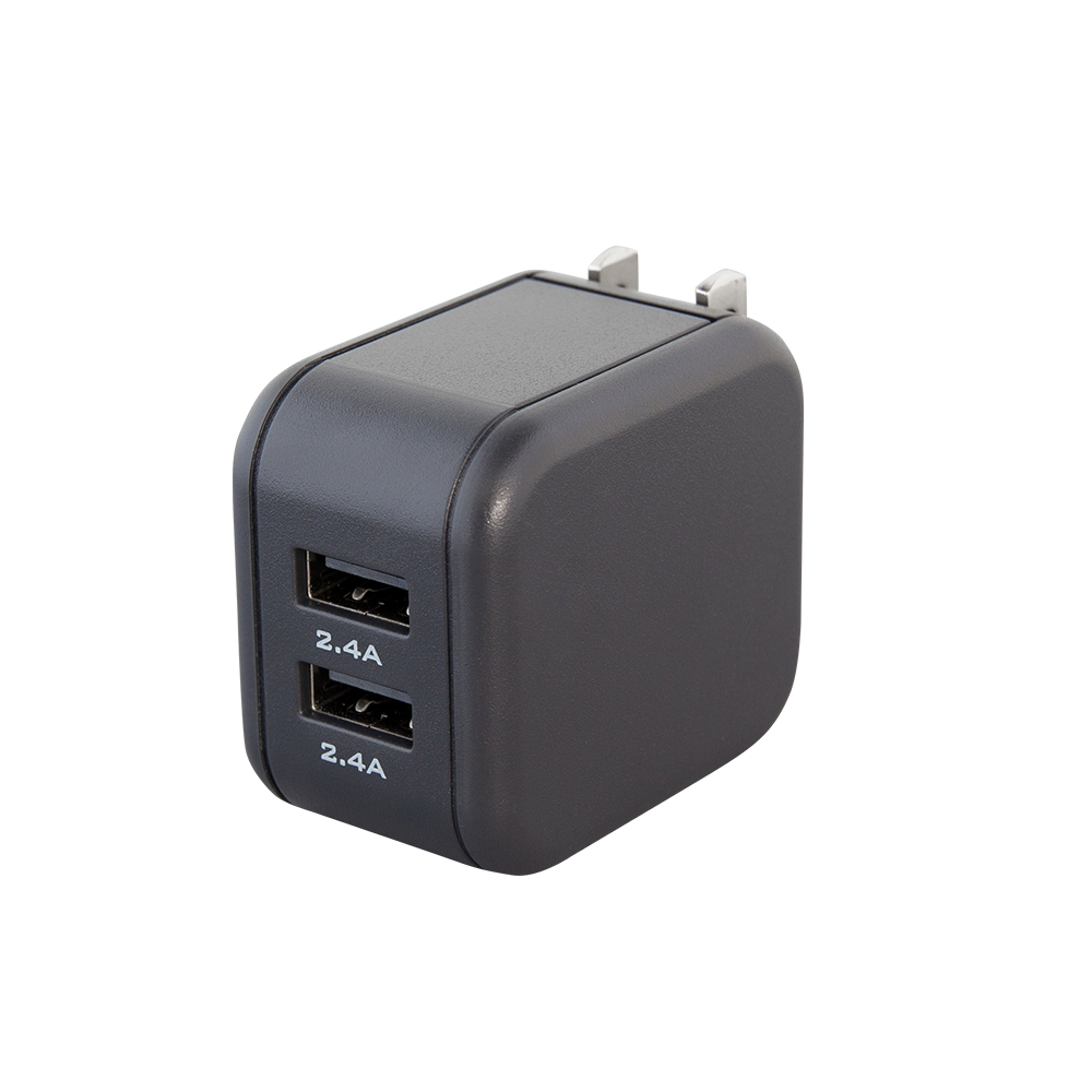 旅行先でも高速充電ができる 軽量＆コンパクト USB-A×2ポートAC充電器合計4.8A（2.4A+2.4A）出力 ２台同時充電 ２年保証（MOT-AC48U2）  | MOTTERU モッテル