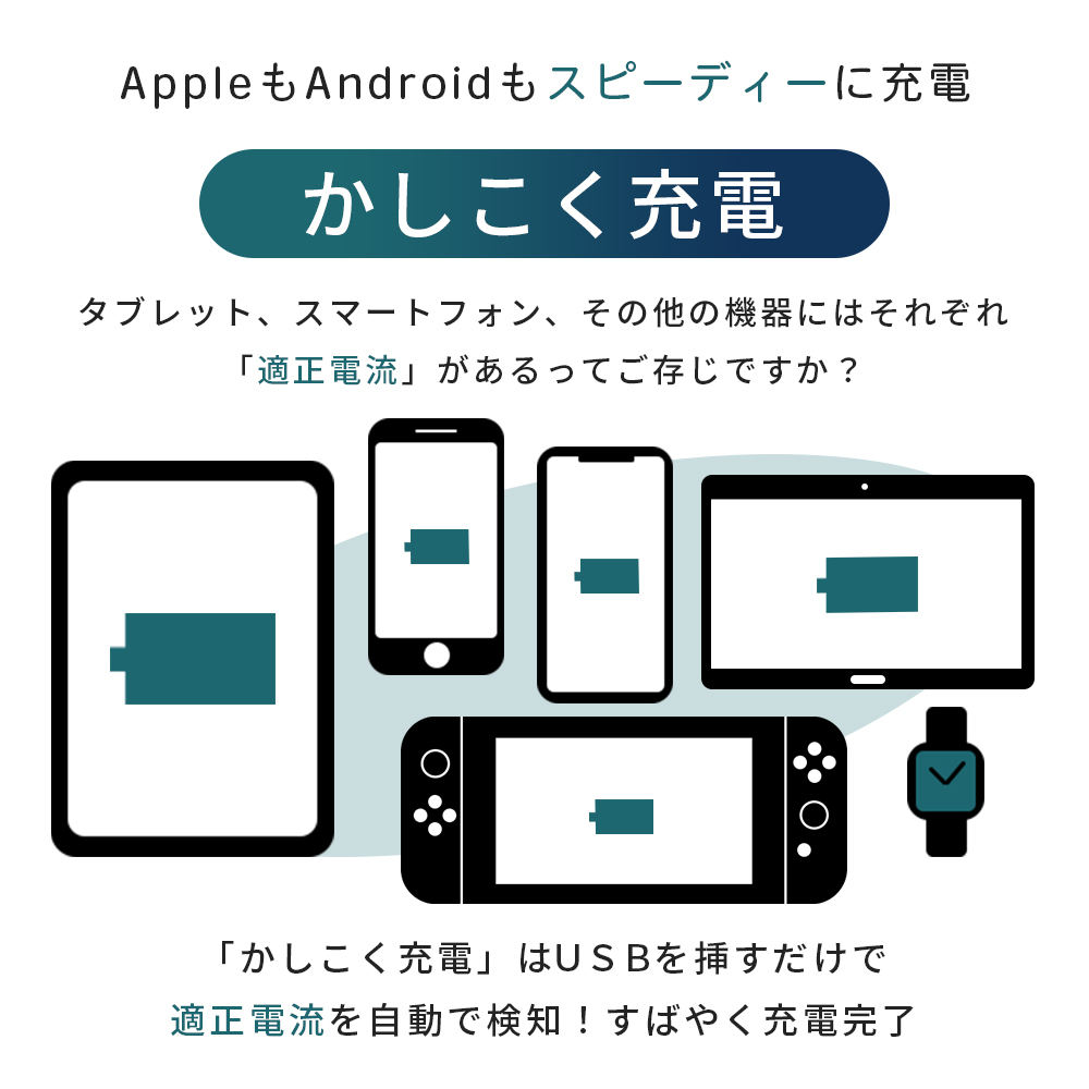 「かしこく充電」で最大60Wまで対応