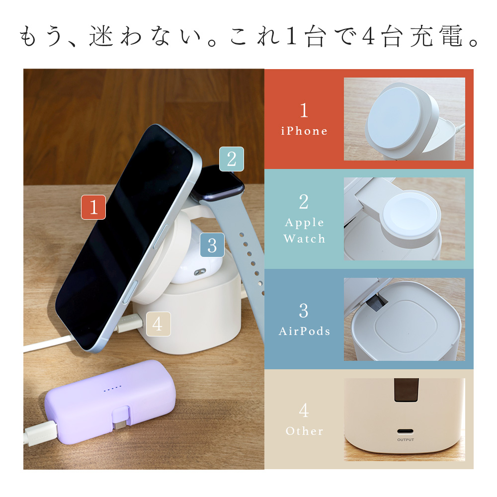 他には何もいらない、この1台で4台同時充電