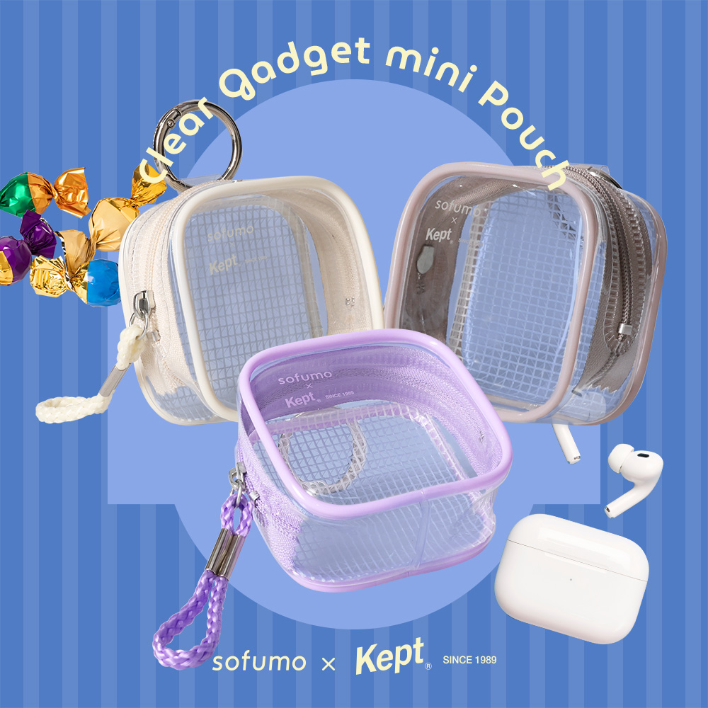 sofumo×Keptコラボ 待望の第2弾！小物をいれて持ち歩けるカラビナ付きガジェットミニポーチが登場