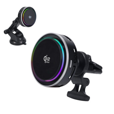 【新商品紹介】Qi2 25W認証 車載用Qi2ワイヤレス充電器 MOT-QI25WCH01-EC、MOT-QI25WCH02-EC