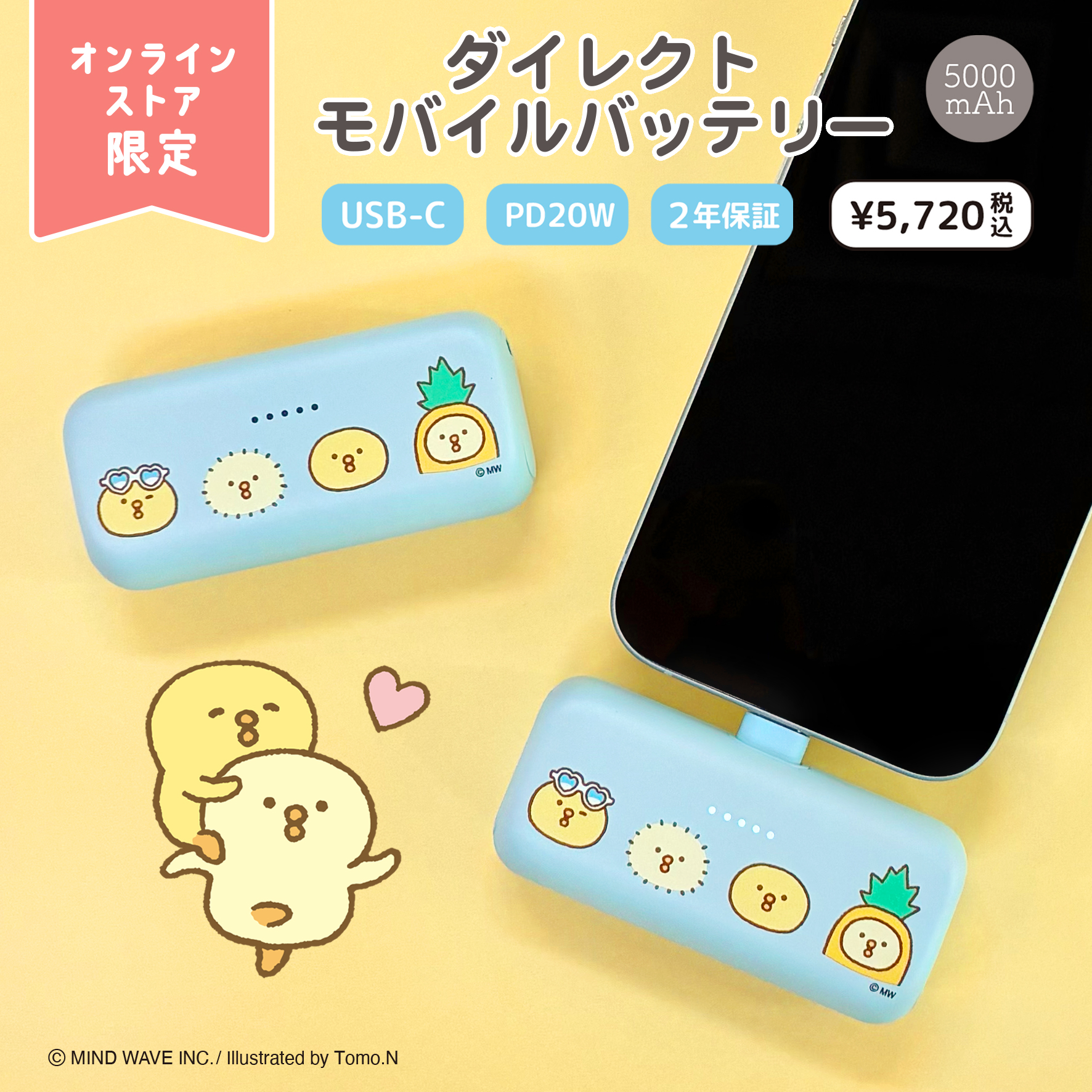 株式会社マインドウェイブ限定】ダイレクトモバイルバッテリー 5,000 